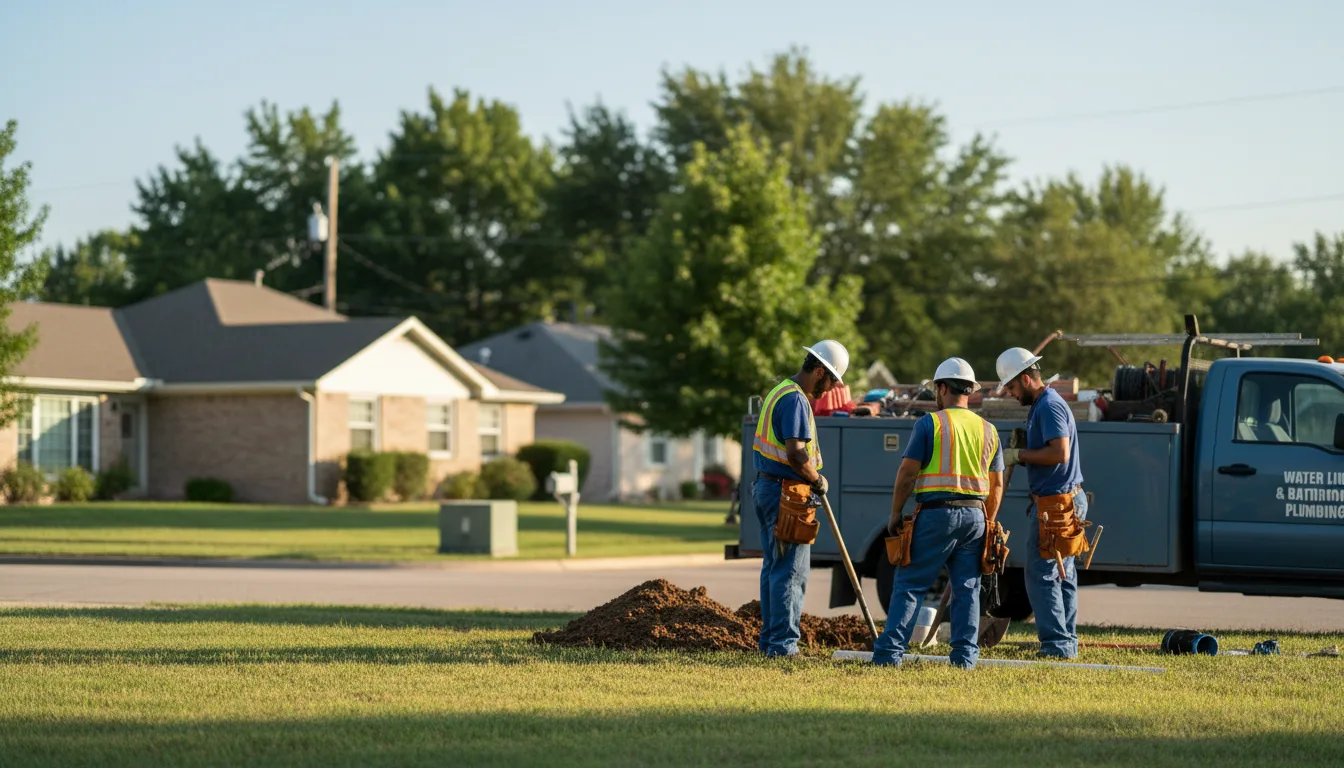 Residential water line and bathroom plumbing service in Yorktown, IN